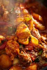 Korean spicy chicken hot pot 