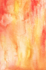Watercolor red, orange and yellow background.