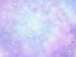 Illustration of a Valentines Day Card. Pastel clouds and sky with heart and bokeh . Cute bright candy background. Concept for montage yours product or presentation for girl .Princess style. Love theme