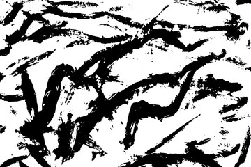 Abstract monochrome image, made with a brush and paints. Handmade. You can use it as an interesting background. Eps vector illustration.