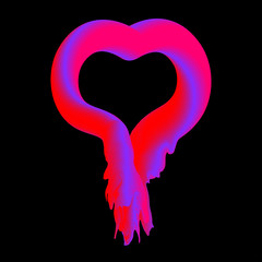 An abstract melting heart shaped background image.