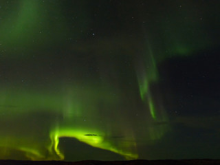 Aurora at night in the sky in the north.