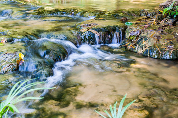 Waterfall in tropical rain forest