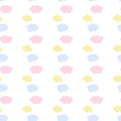 Vector kids pattern with clouds