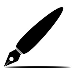 black pen with shadow vector
