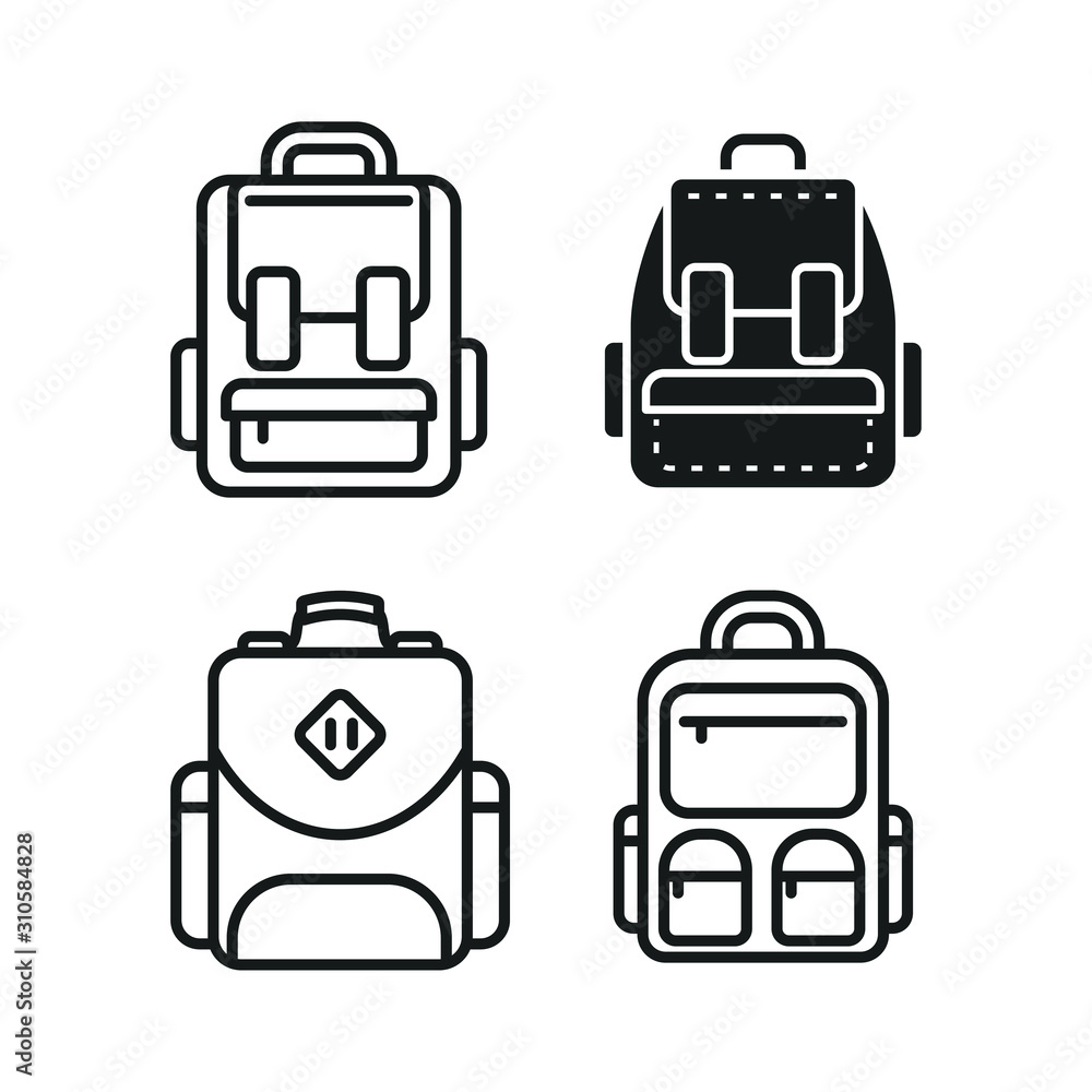 Poster backpack icon template color editable. school bag symbol vector sign isolated on white background il