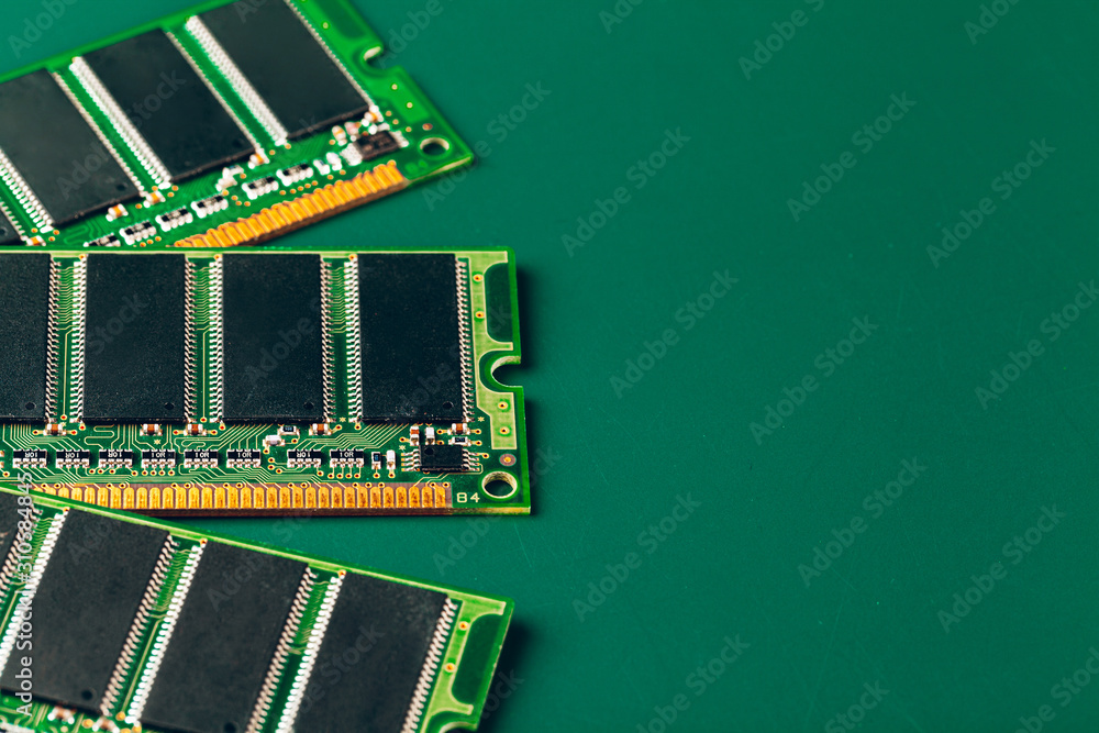 Poster close up of electronic circuit board with processor