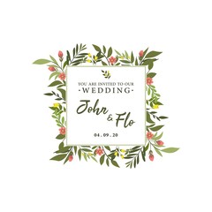 Obraz premium Wedding Invitation Design Inspiration, Ideas, Simple, Vintage Vector Design Template