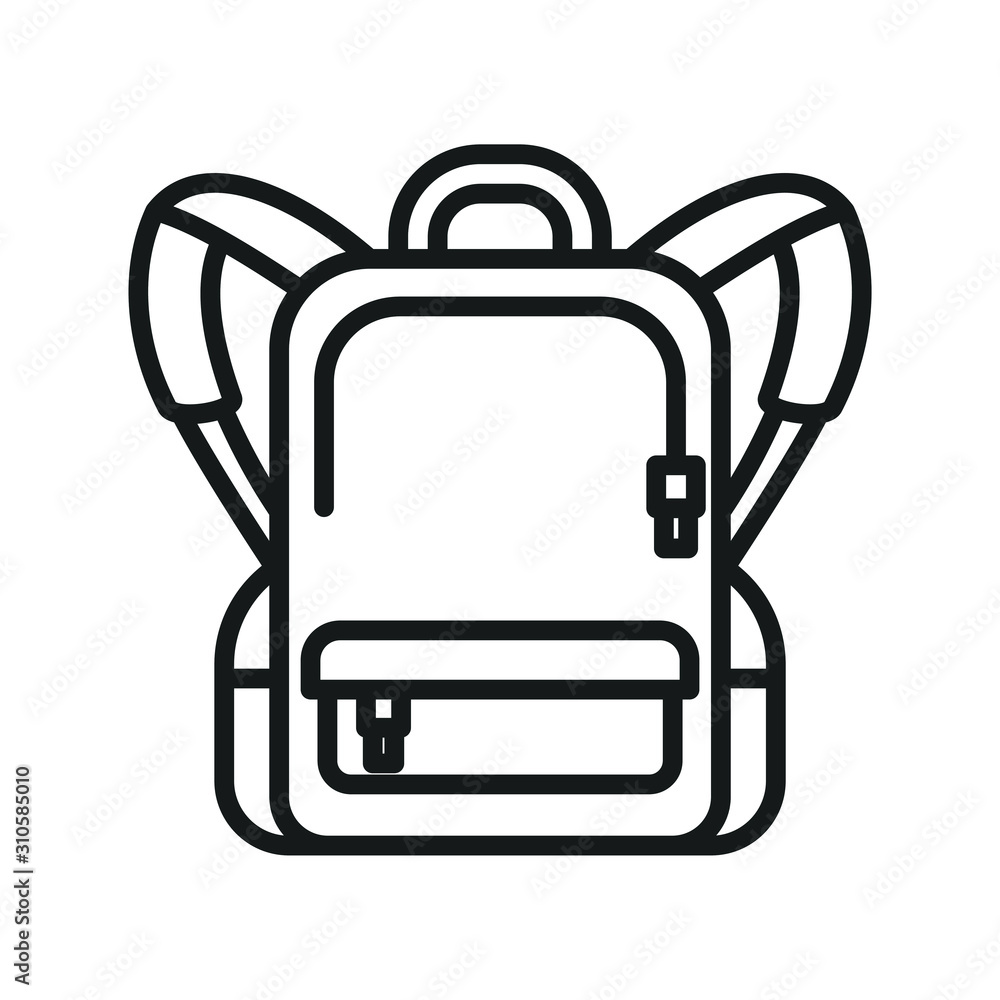 Poster backpack icon template color editable. school bag symbol vector sign isolated on white background il