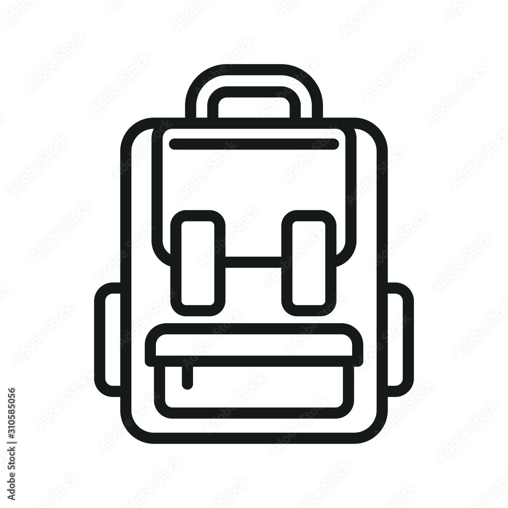 Poster backpack icon template color editable. school bag symbol vector sign isolated on white background il