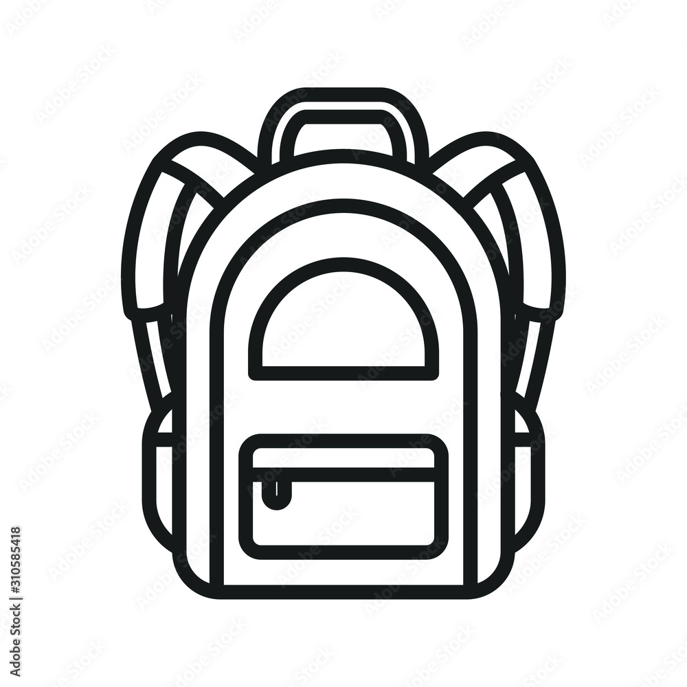 Poster backpack icon template color editable. school bag symbol vector sign isolated on white background il