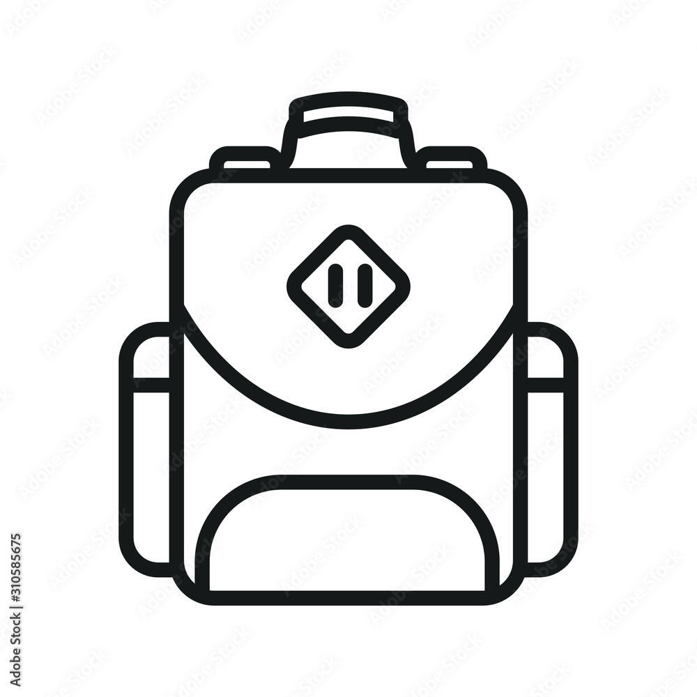 Poster backpack icon template color editable. school bag symbol vector sign isolated on white background il