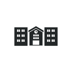 High school building icon template color editable. High school building symbol vector sign isolated on white background illustration for graphic and web design.