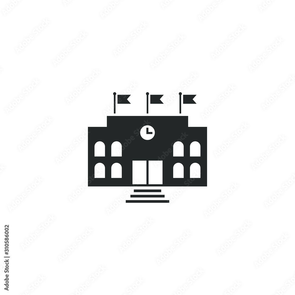 Poster high school building icon template color editable. high school building symbol vector sign isolated 