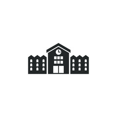 High school building icon template color editable. High school building symbol vector sign isolated on white background illustration for graphic and web design.