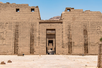 Temple Medinet Habu Egypt Luxor of Ramesses III is an important New Kingdom period structure in the West Bank of Luxor