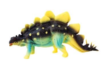 Stegosaurus dinosaur plastic toy isolate white background