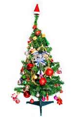 christmas tree and Ornaments isolate on white background