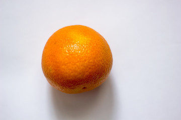 Ripe mandarin citrus isolated tangerine mandarine orange on white background. Flatlay. Top view.