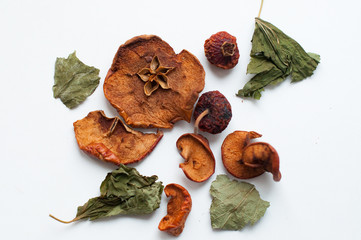 dried apples and rose hips