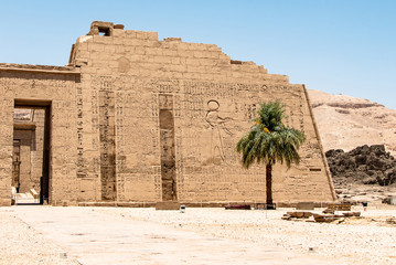Temple Medinet Habu Egypt Luxor of Ramesses III is an important New Kingdom period structure in the...