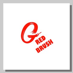 red brush logo, can be used for website and company logos