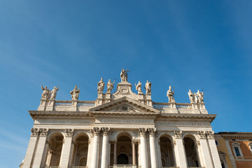 Top of facade of the Archbasilica of Saint John Lateran