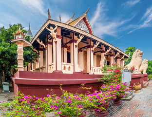 Landscape with Wat Phnom Hill temple, Phnom Penh, Cambodia