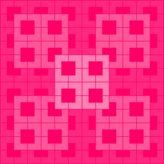 Pink polygon and square repeat pattern background. Pink geometric, chevron, L shape pattern on pink background vector.