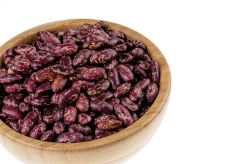 Red speckled kidney beans isolated on a white background