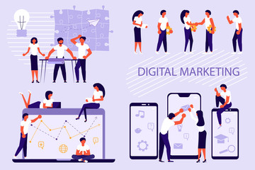 Set of Digital Marketing concept