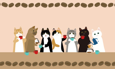 猫が美味しいコーヒーを淹れる　ねこカフェ