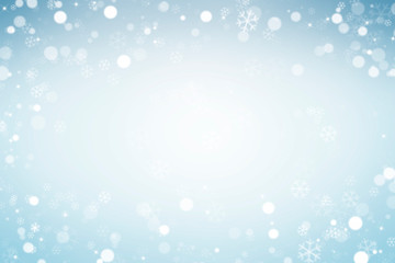abstract winter background with snowflakes, Christmas background with heavy snowfall, snowflakes in the sky