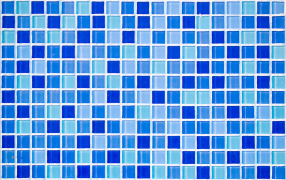 soft blue cyan Tile glossy mosaic Earthenware material in the bathroom