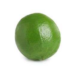 Fresh green ripe lime isolated on white