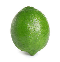 Fresh green ripe lime isolated on white