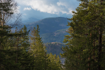 A snowless winter in the Ukrainian Carpathian Mountains with warm weather not appropriate for this season.