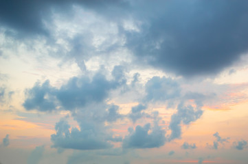 red sky at twilight and many cloud