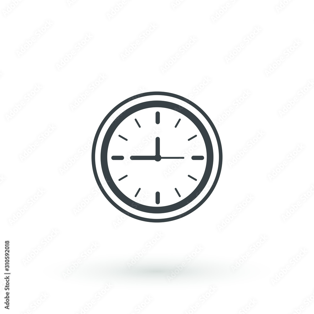 Poster clock icon in trendy flat style isolated on background. clock icon page symbol for your web site des