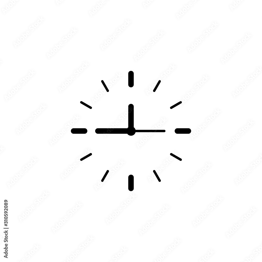 Poster clock icon in trendy flat style isolated on background. clock icon page symbol for your web site des