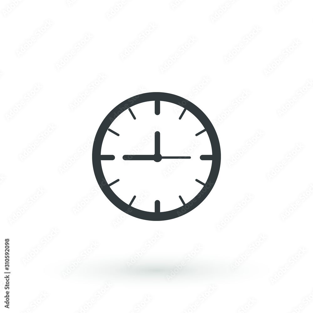 Poster clock icon in trendy flat style isolated on background. clock icon page symbol for your web site des