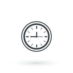 Clock icon in trendy flat style isolated on background. Clock icon page symbol for your web site design Time symbol.