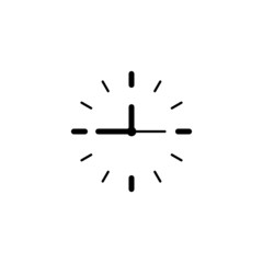 Clock icon in trendy flat style isolated on background. Clock icon page symbol for your web site design Time symbol.