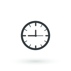 Clock icon in trendy flat style isolated on background. Clock icon page symbol for your web site design Time symbol.