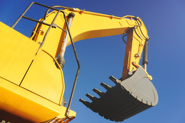 Excavator, earth mover scoop. construction machinery.