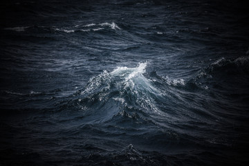 Waves of stormy cold sea on the south of Iceland. Toned - 310593077