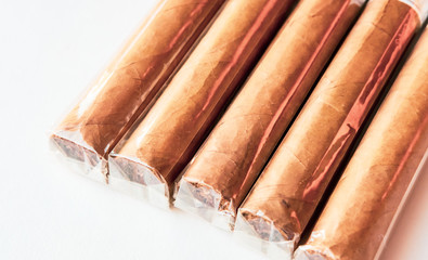 Cigars on light background.