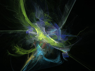 abstract fractal background green swirl of smoke