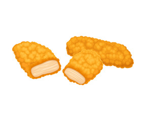 Chicken-fried and Roasted Parts Isolated on White Background