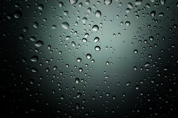 dark tone water drop on glass